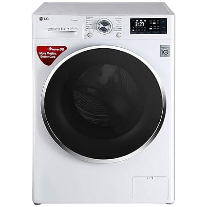 LG 8 kg Inverter Fully-Automatic Front Loading Washing Machine (FHT1208SWW, White, Inbuilt Heater) Washing Machines & Dryers