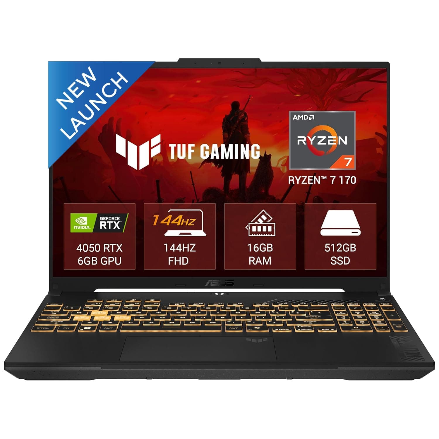 ASUS TUF A16 (2026), AMD Ryzen 7 170 Processor,RTX 4050-6GB, 16GB RAM, 512GB SSD, FHD+, 16"(40 cm), Windows 11 Home, M365 Basic(1 Year)* Office 2024, ...