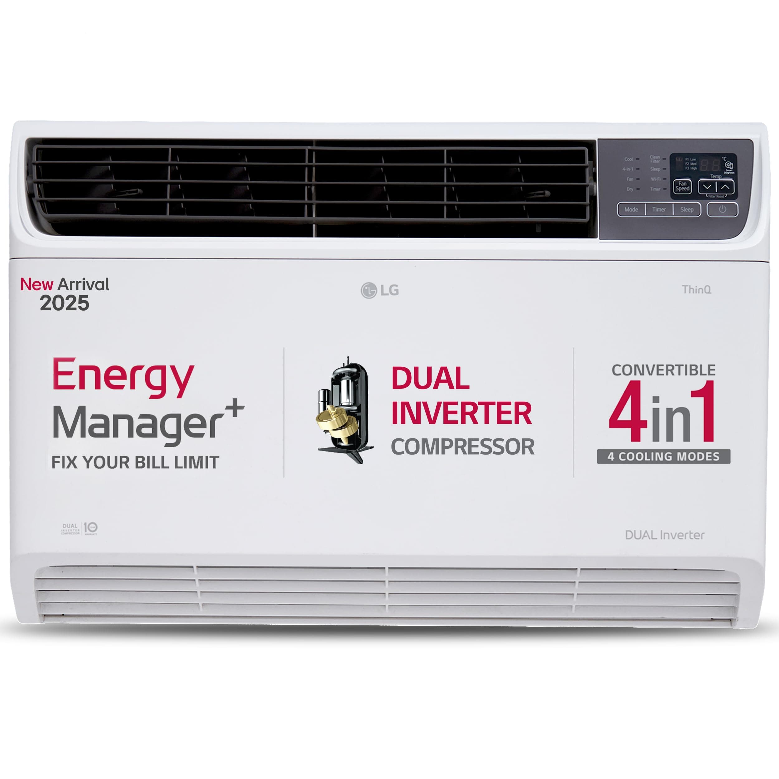 LG 1.5 Ton 5 Star Wi-Fi DUAL Inverter Window AC (Copper, Convertible 4-in-1 cooling, 4 Way Air Swing, HD Filter, 2025 Model, UW-Q18WWZA, White)