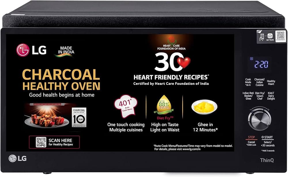 LG 32 L Wi-Fi Enabled Charcoal Convection Microwave Oven (MJEN326SFW, Black) - 2023 Model