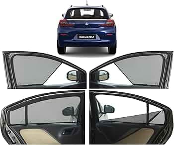 Autofact Magnetic Car Sunshades Compatible with Maruti Baleno New (2022 to 2024) (Set of 4) Easy Installation, UV Protection (Front 2 Half-Cut for Si...