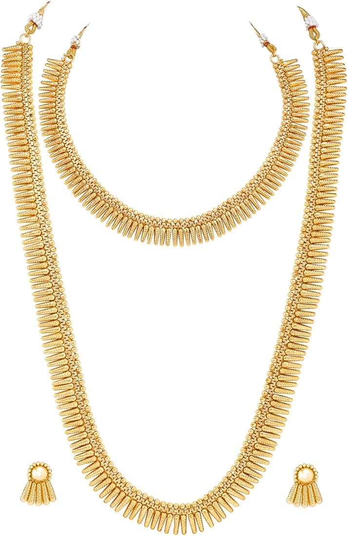 Peora Traditional Gold Plated Indian Bridal Jewelry Set Gift for Women