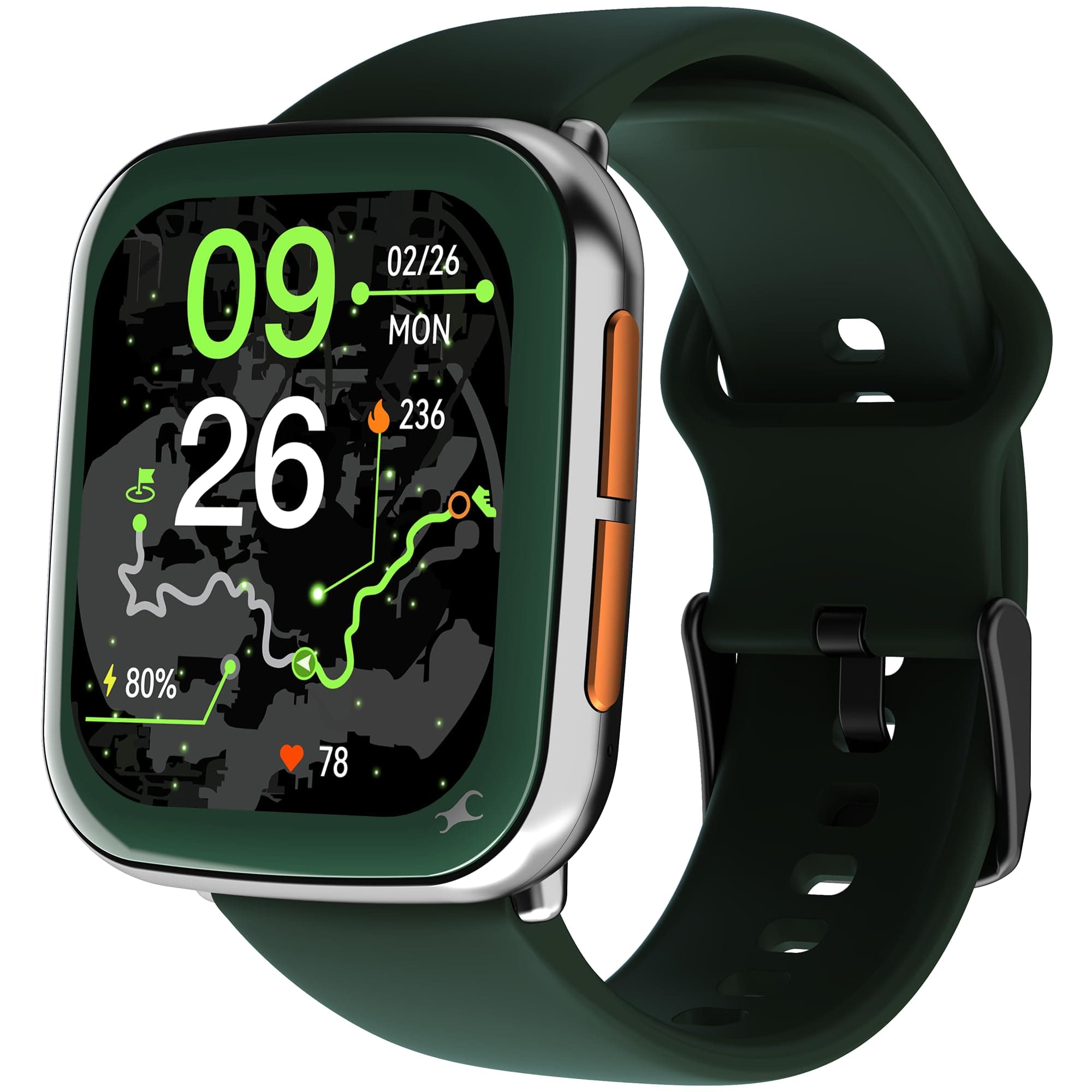 Fastrack Navstar 1.85" AMOLED Square Display Smart Watch with GPS, Offline Voice Command, AI Enabled, 100+ Sports Mode, BT Calling, IP68 Water Resista...