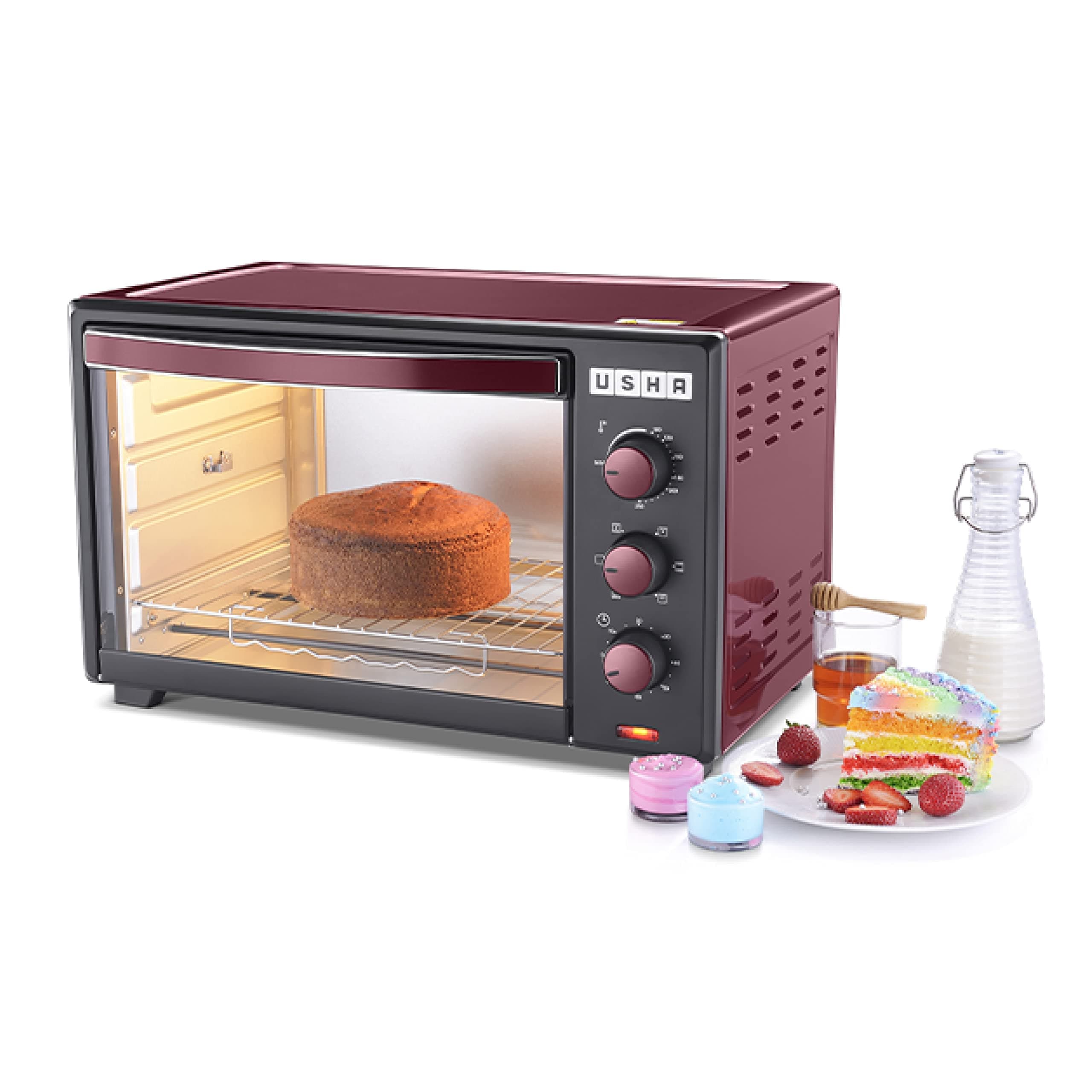 Usha 3635RC 35L Oven Toaster Grill with Rotisserie and Convection for 360 degree even cooking, 1600 W, 6 mode Heating Functio