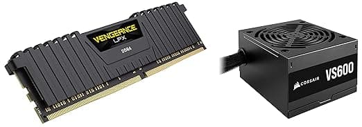 Corsair Vengeance LPX 16GB (1x16GB) DDR4 3200MHZ RAM Memory with VS600 PSU Memory