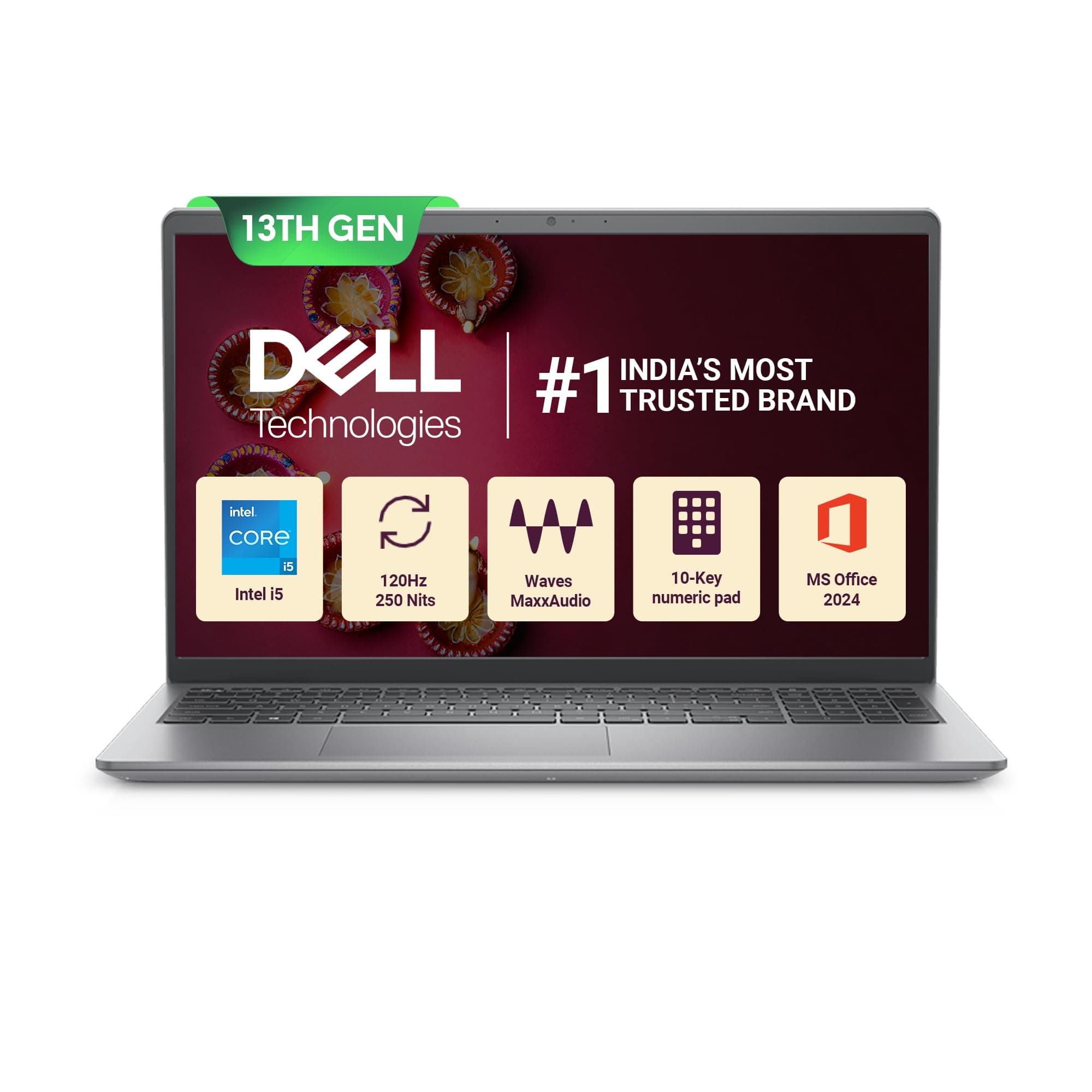 Dell Inspiron 3530 Laptop, 13th Gen Intel Core i5-1334U Processor, 16GB DDR4, 512GB SSD, 15.6"(39.62cm) FHD 120Hz 250 nits, Backlit KB, Win 11 + Mso'2...