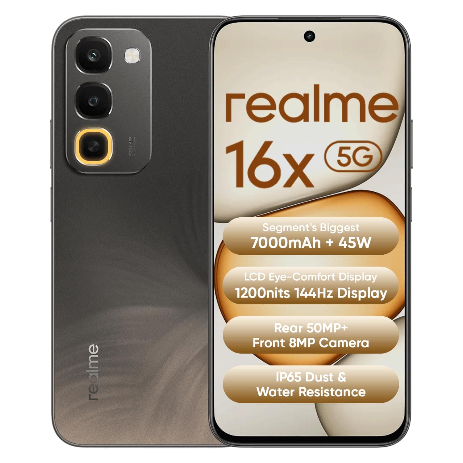 realme 16x 5G Smartphone 4GB+128GB Brown