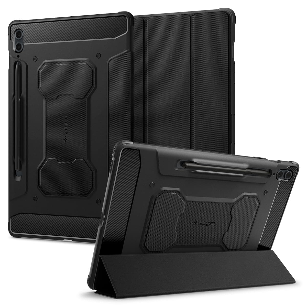 Spigen Rugged Armor Pro case Designed for Galaxy Tab S9 FE + - Black