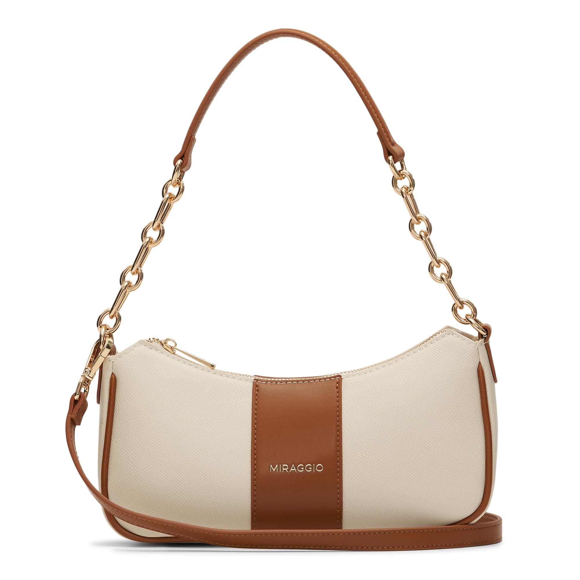 Miraggio Bella Colorblocked Shoulder Bag with Adjustable and Detachable Sling Strap for Women