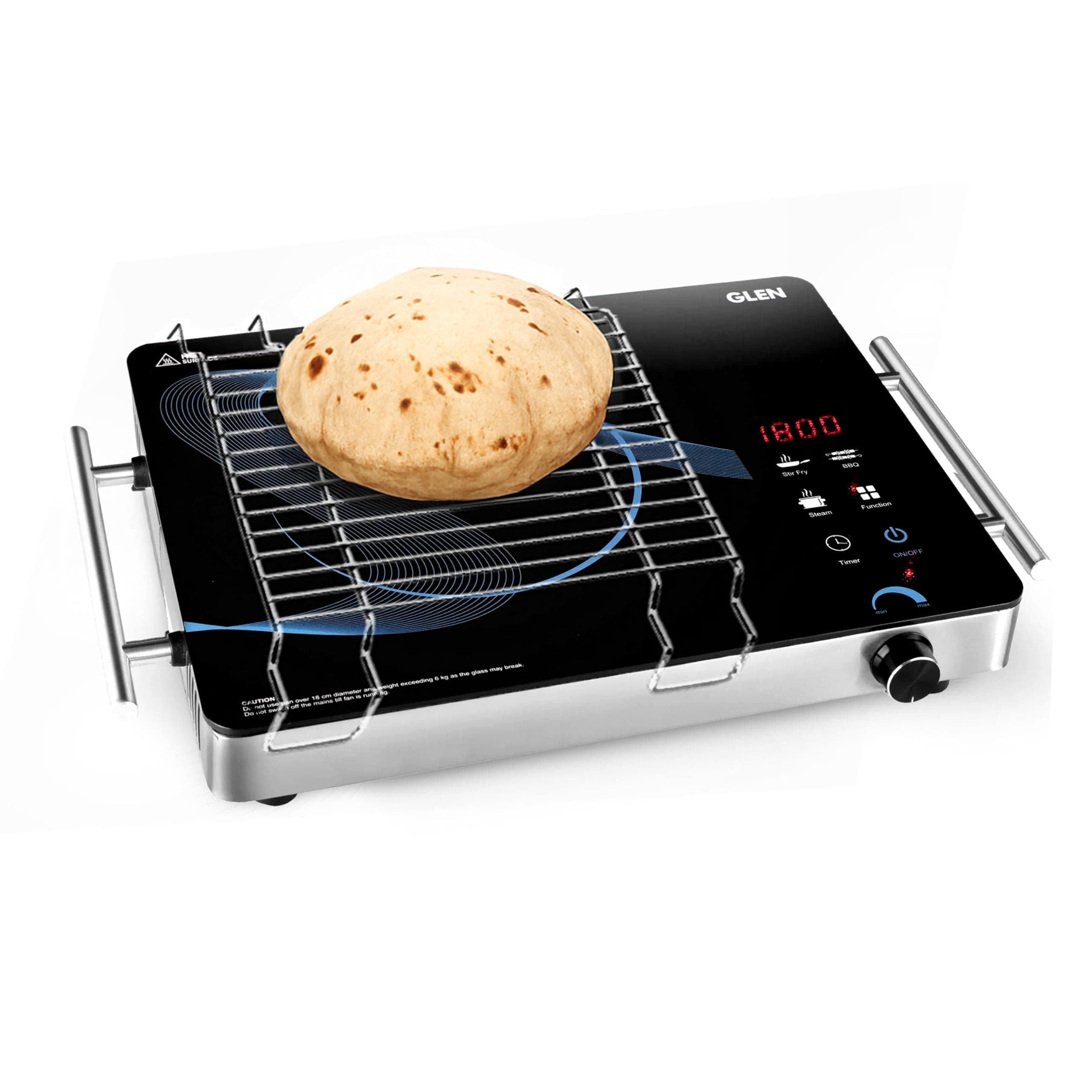 Glen Infrared Induction Cooktop with 3 Preset Cooking Functions 2000W- Black (3075 IR)