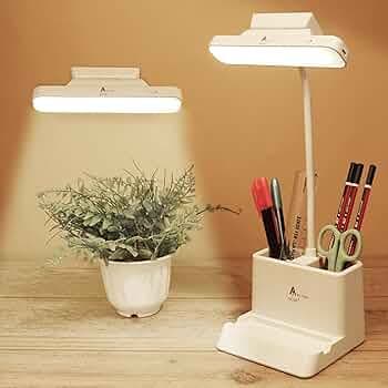 SaleOn Dual LAMP Desk Lamp & Wall Lamp with 3 Ligting Color Mode Rechargeable Study Lamp, with Eye Protect Mobile Holder, Touch Control Sensor Lamp, F...