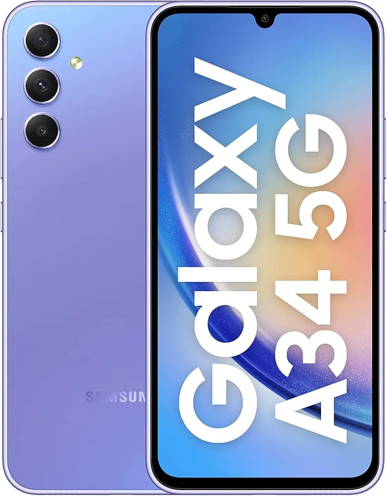 (Renewed) Samsung Galaxy A34 5G (Awesome Violet, 8GB, 128GB Storage) | 48 MP No Shake Cam (OIS) | IP67 | Gorilla Glass 5 | Voice Focus | Without Charger