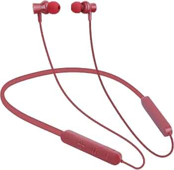 BULLSTORM 236 Wireless Bluetooth Neckband in-Ear Earphones with Mic, Fast Charging Bluetooth Headset/Headphones with Charging Cable (RED)