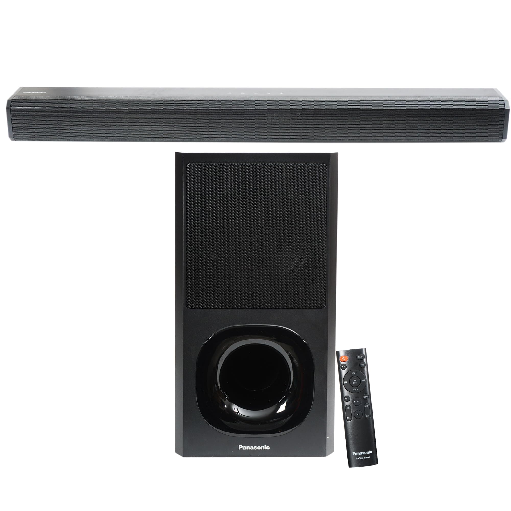 Panasonic 160W 2.1Ch with 3D Surround Soundbar Speaker System, Bluetooth, USB, RCA, AUX Inputs Remote Control (SC-HTS160GWK,Black)