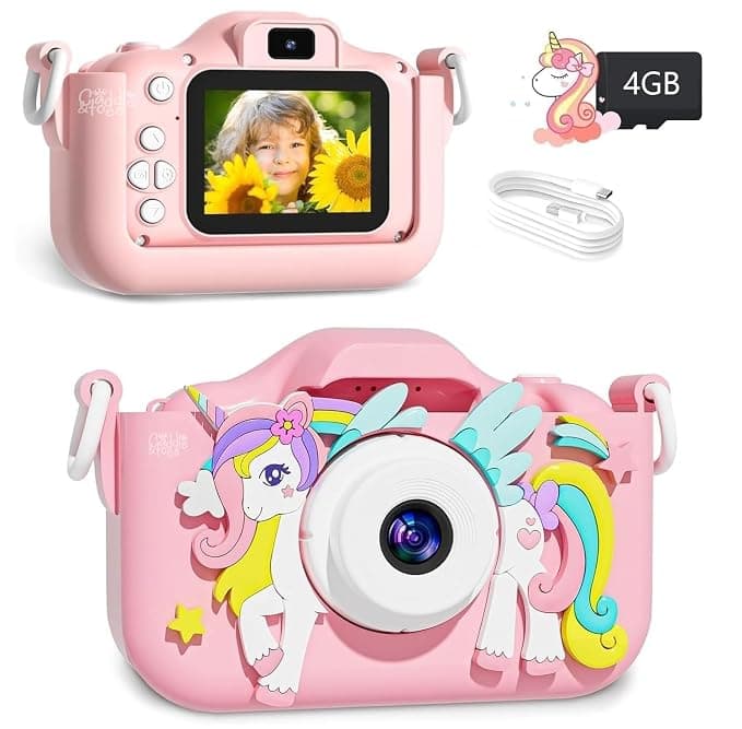 CADDLE & TOES Kids Camera for Boys Girls, 40MP 1080P Digital Video Camera for Kids, Hd, Dual Lens,Selfie,4GB Sd Card, Birthday Gift for Boys and Girls...