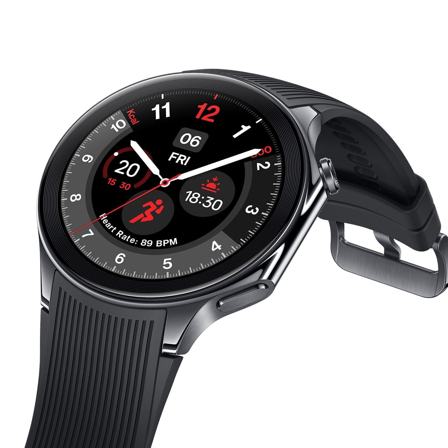 OnePlus Watch 2 with Wear OS4,Snapdragon W5 Chipset,Upto 100 hrs Battery Life,1.43 AMOLED Display,Stainless Steel & Sapphire Crystal Build,Dual Freque...