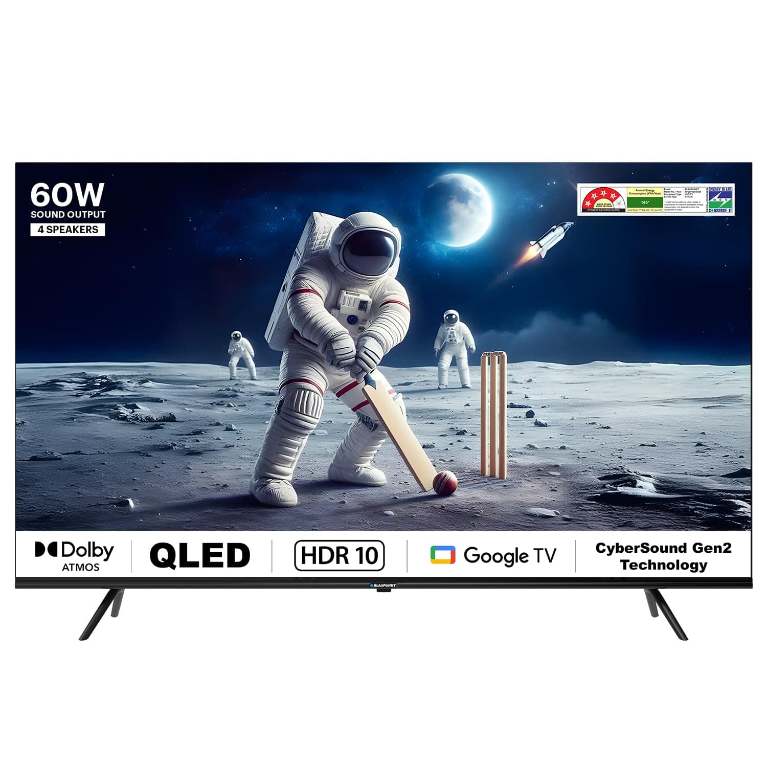 Blaupunkt 139 cm (55 inches) Quantam Dot Series 4K Ultra HD QLED Google TV 55QD7020 (Black)