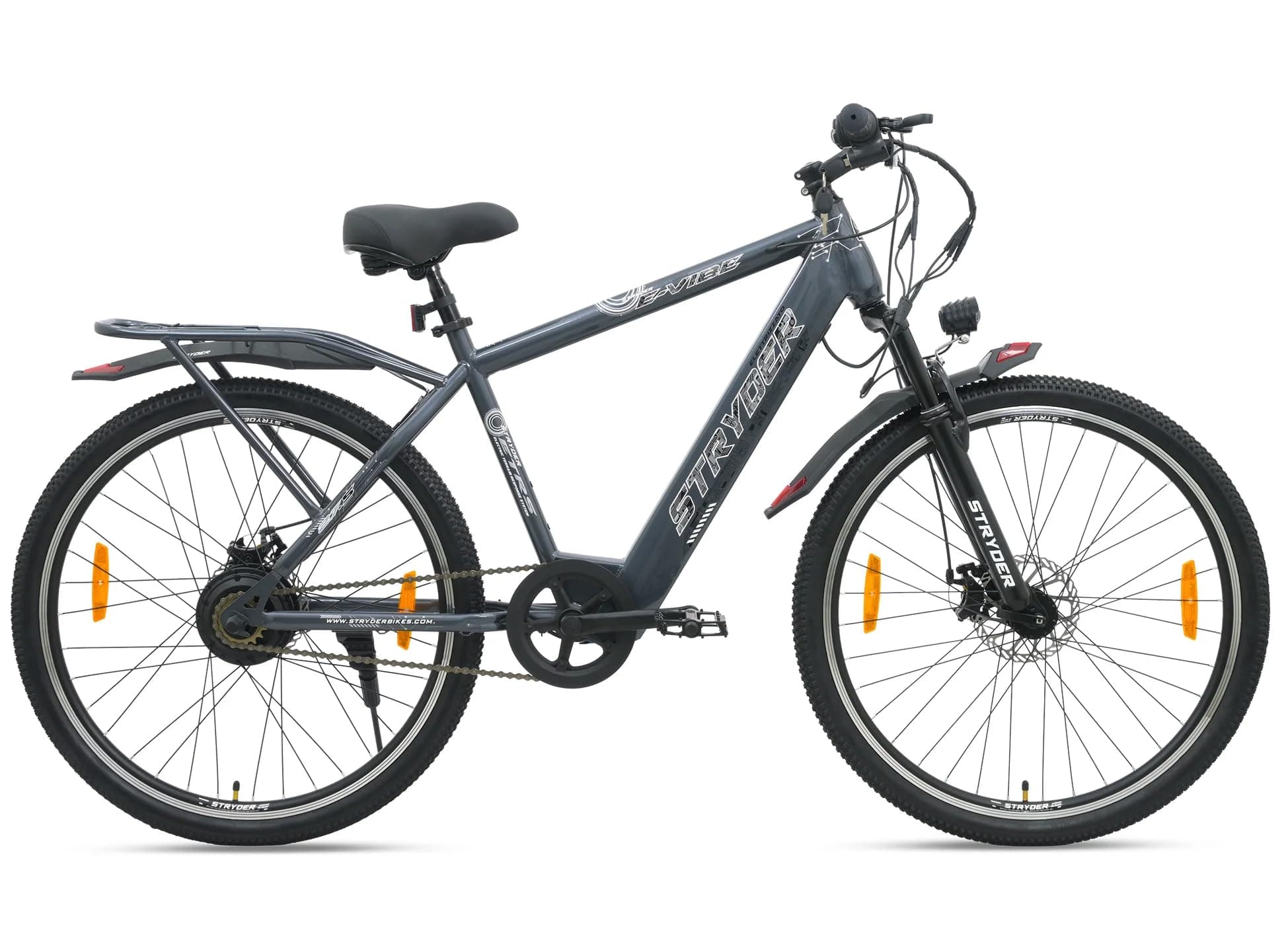 Stryder A TATA Product | 27.5T Zeeta Plus Electric Bicycle | 250W BLDC Motor | 36V (Li-ion) 6Ah Battery | Speed Upto 25 Kmph | Range Upto 30 KM/Charge (Grey)