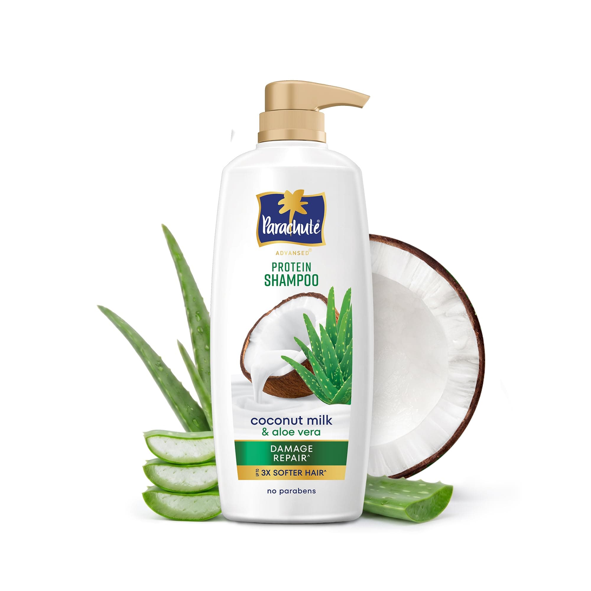 Parachute Advansed Protein Shampoo | with Coconut Milk and Aloe Vera | For up to 100% Damage Repair & up to 3X Softer Hair | Protein Lock Technology |...