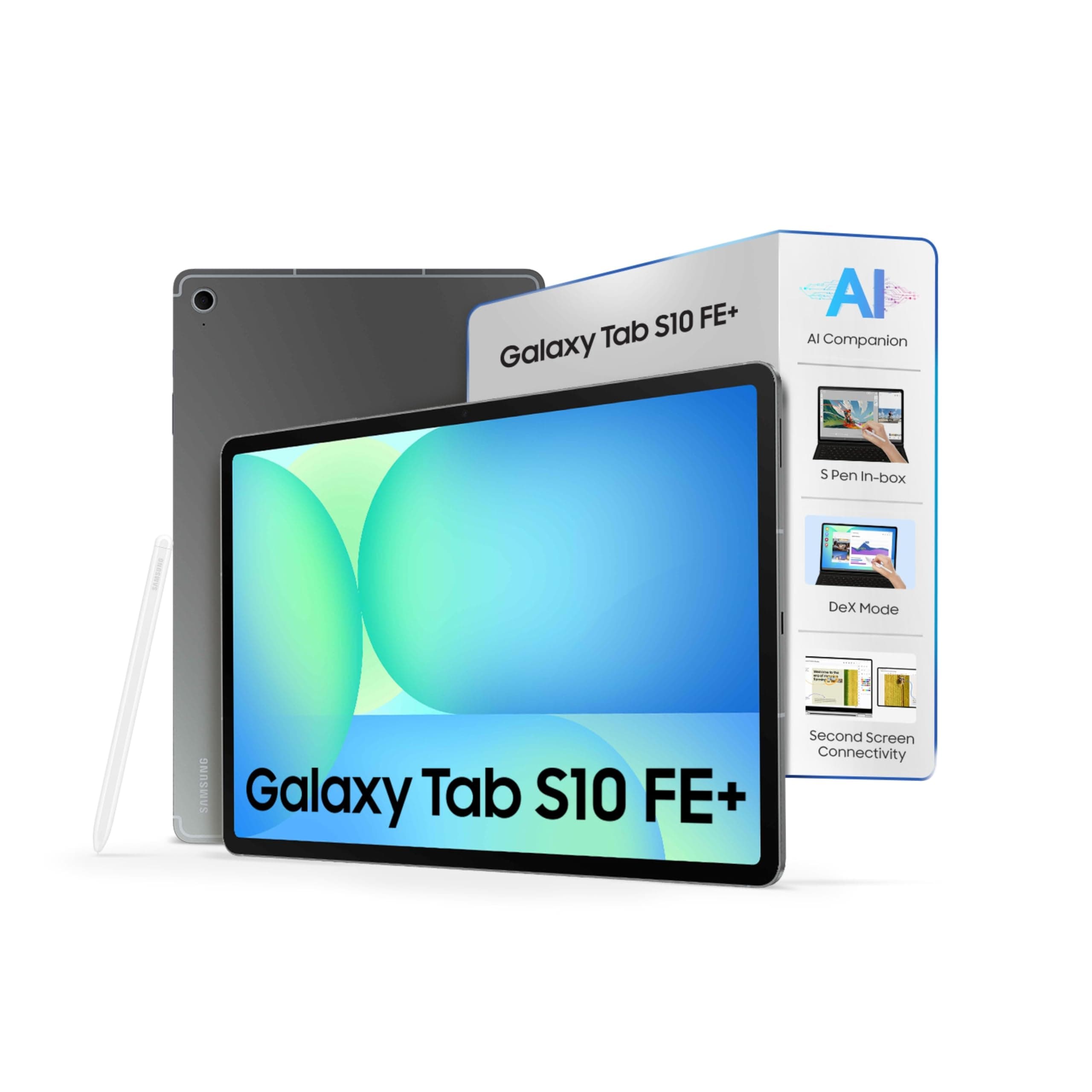 Samsung Galaxy Tab S10 FE+, S Pen in-Box, 27.7 cm (13.1 inch) LCD Display, 8 GB RAM, 128 GB Storage, Wi-Fi + 5G Tablet, Gray