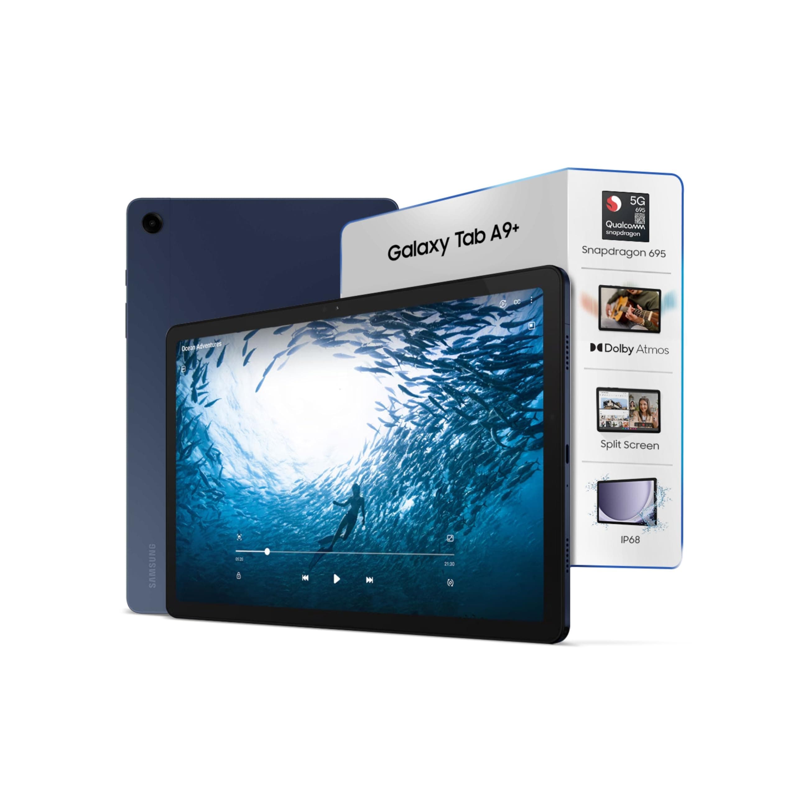 Samsung Galaxy Tab A9+ 27.94 cm (11.0 inch) Display, RAM 8 GB, ROM 128 GB Expandable, Wi-Fi+5G Tablet, Dark Blue