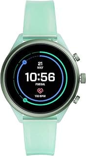 Fossil Sport (41mm, Mint Green Transparent) Women Metal and Silicone Touchscreen Smartwatch with AMOLED Screen, Heart Rate, GPS, NFC, Music Storage an