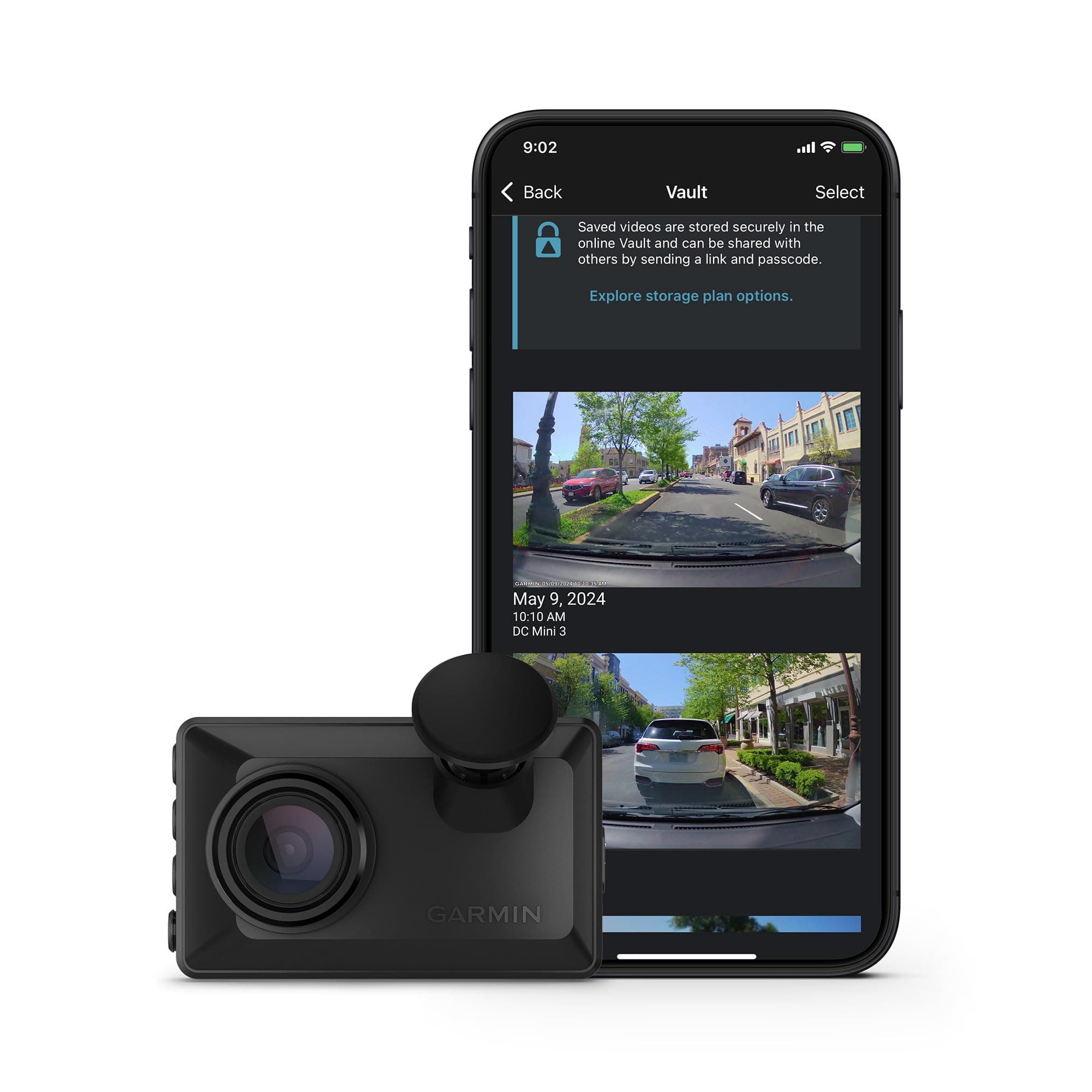 Garmin Dash Cam™ X110, Compact 1080p HD Dash Cam with a 140-degree Field of View, Built in Clarity™ Polarizer, Voice Controlled, GPS, 2.4” Display, Automatic Recording