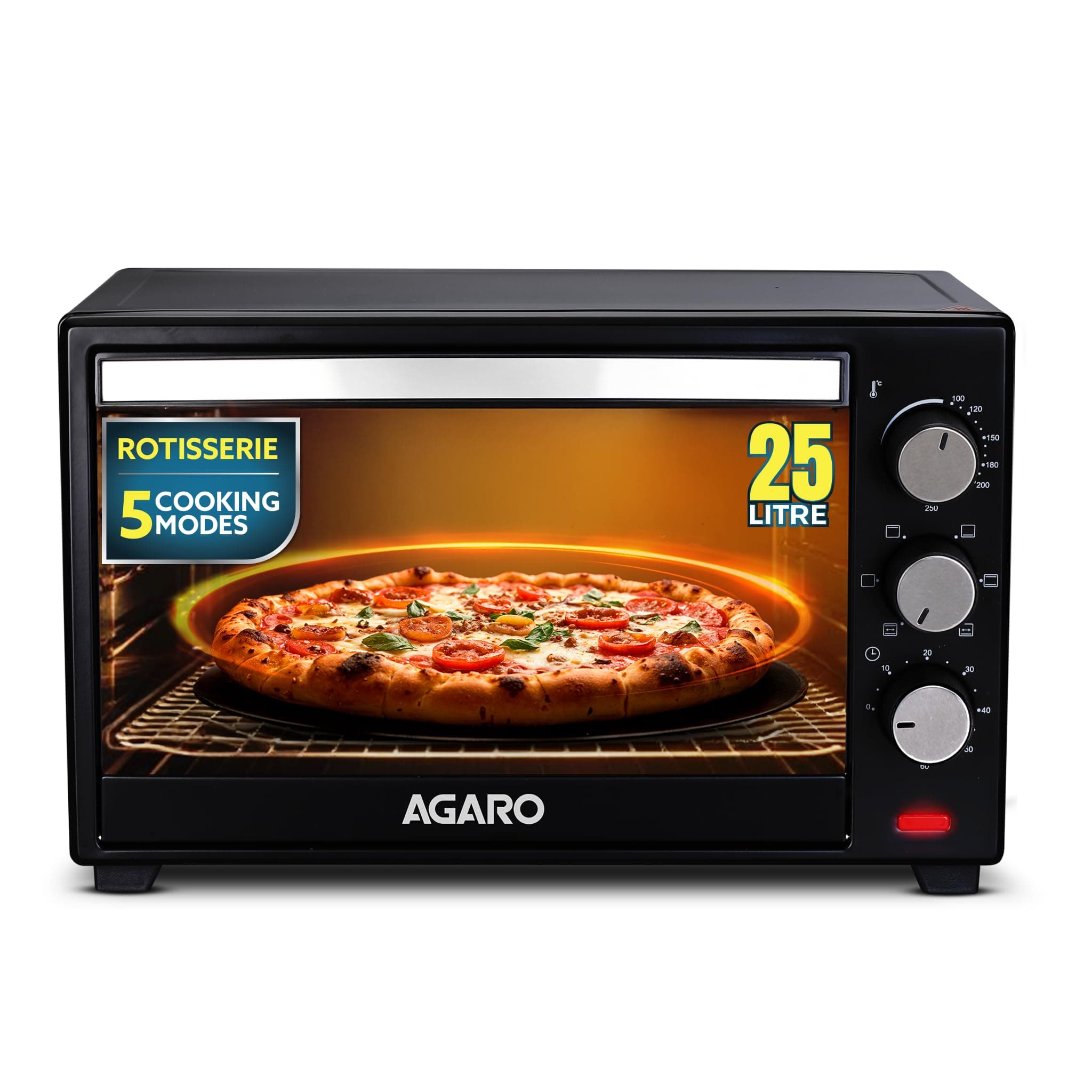 AGARO Marvel Oven Toaster Grill with Motorized Rotisserie & 5 Heating Modes (Black, 25 litres)