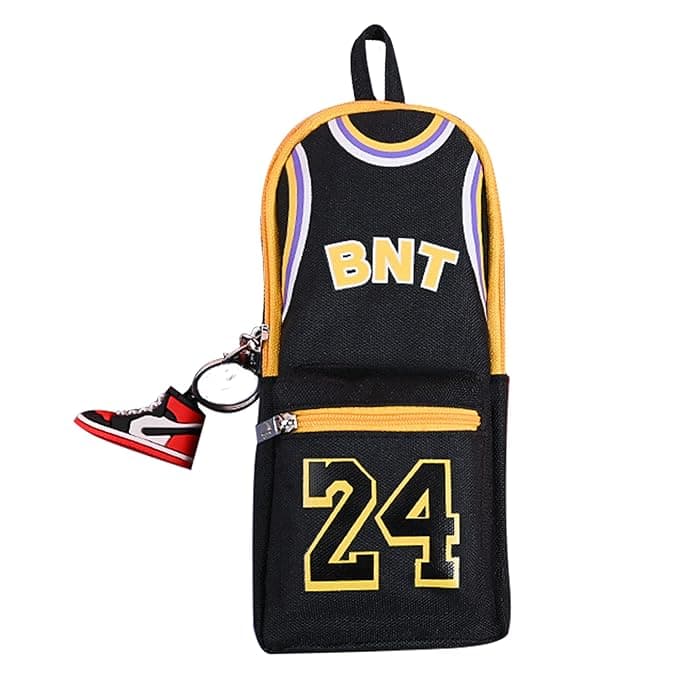 Yindella Basketball Jersey Pencil Case Large Capacity Sports-Themed Stationery Pouch with Zipper & Keychain Perfect for Students, Basketball Fans & ...