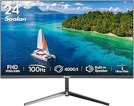 Sealan 24 Inch Monitor with Speaker FHD 1920 x 1080p 100Hz Computer Screen 99% sRGB 3ms Monitors for PC Support DP HDMI VE...