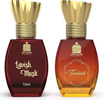AdilQadri Luxury Roll-On Attar Pack of 2 | Lavish Musk + Taabish | 12 Ml Each | Alcohol Free | Perfume Gift Set for Men & Women