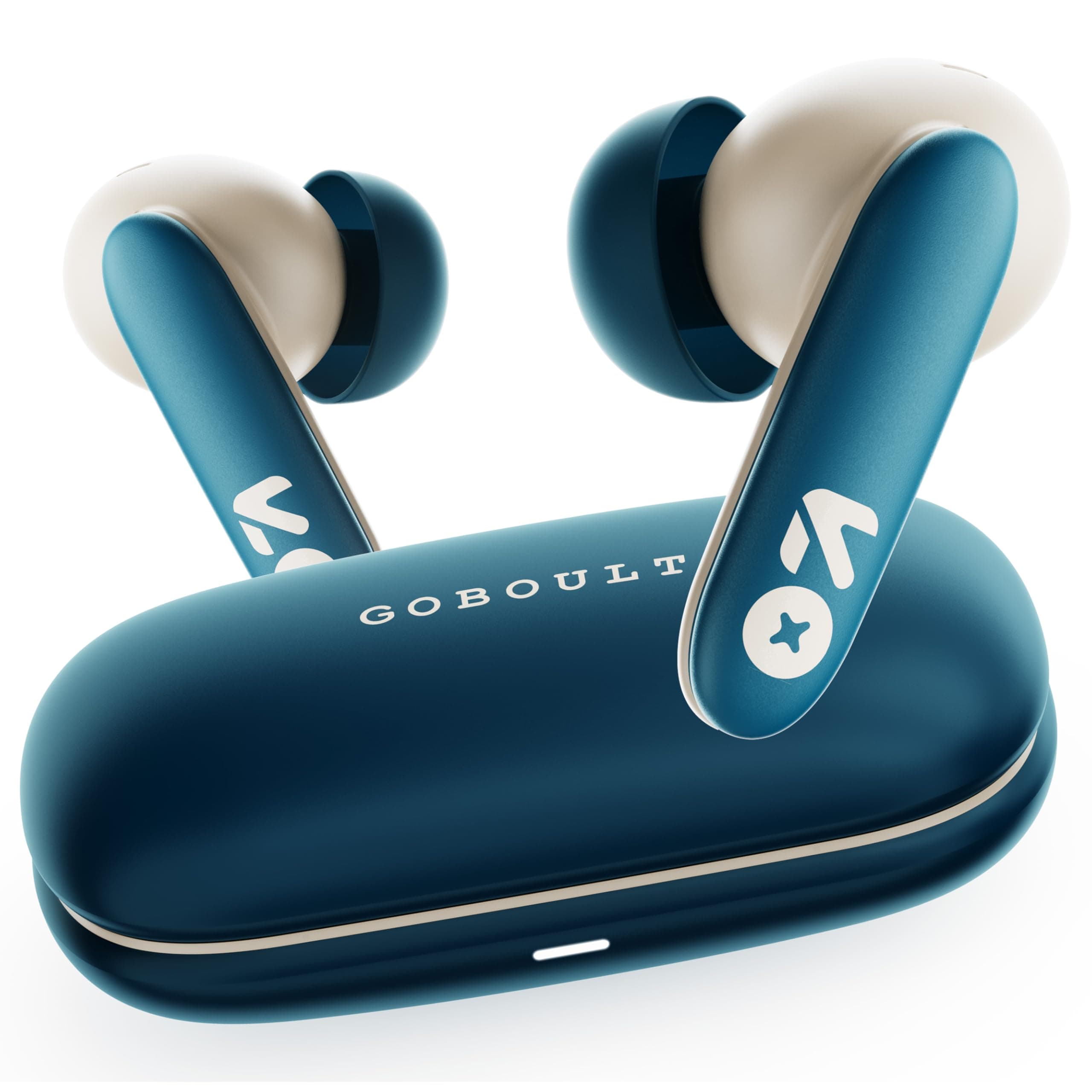 GOBOULT Y1 v2.0 Ear Buds Wireless with 60H Playtime, Zen Quad Mic ENC, 45ms Low Latency, Touch Contorl, Dual Device Pairing, Bluetooth 6.0, 13mm Bass ...