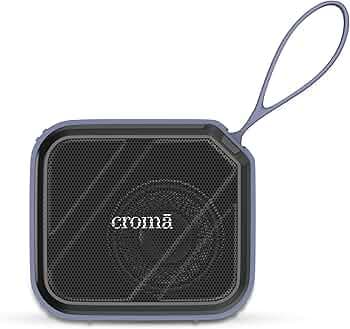 Croma 8W Portable Bluetooth Speaker with 18 hours of play time at mid volume, Built in mic, multiple connectivity: USB, TF card and Aux-in input, Come...