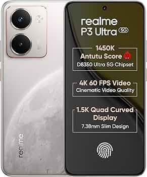 realme P3 Ultra 5G Smartphone 12+256GB Glowing Lunar White