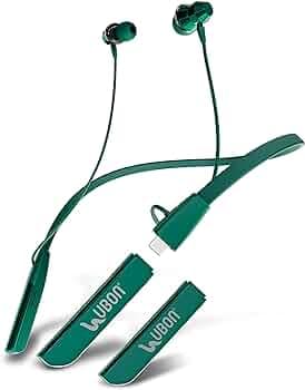 UBON CL-35 in-Ear Bluetooth Neckband with Dual Battery Backup, Fast Charging Up to 100 Hrs Playtime, Real Stereo Sound & High Bass, Noise Isolating, R...