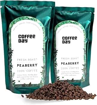 Cafe Coffee Day - Peaberry (100% Coffee Powder) -200 Gm Each (Pack Of 2) | Medium To Dark Roast | South Indian Filter Coffee Powder Bag| Fresh Coffee ...