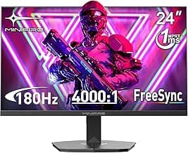 Minifire Monitor 24 inch, 180Hz gaming monitor, 1ms MPRT, FHD 1080p PC | Support AdaptiveSync, HDR 10, Low Blue Light, Cro...