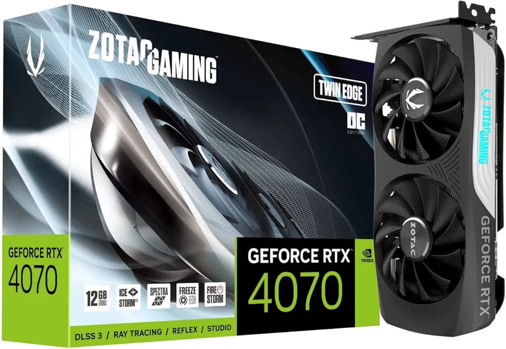 Zotac Gaming GEFORCE RTX 4070 Twin Edge OC 12GB GDDR6X, 192bit, 2490/21000, HDCP, Three DP, HDMI, Medium Pack