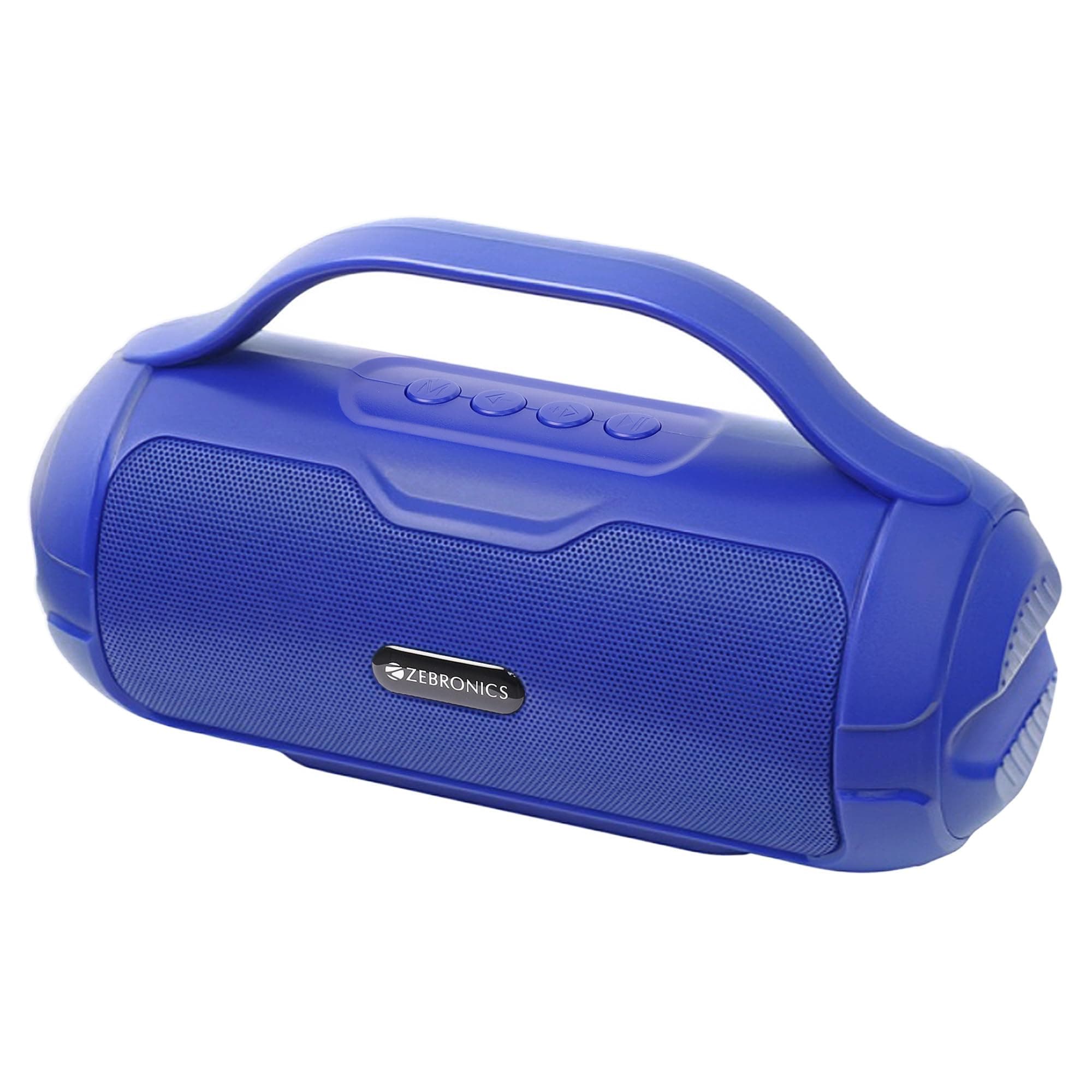 ZEBRONICS Sound Feast 40 Portable Bluetooth Speaker, 8 Watts, Dual 5.2cm Drivers, Passive Radiator, Upto 10 Hours Playback, BTv5.3 | USB | mSD |TWS, Call Function, Deep Bass (Blue)