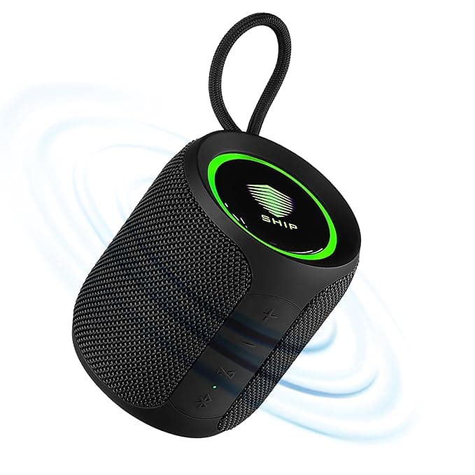 (Refurbished) SHIP Coral BTS08 Pro Series Portable Bluetooth Speaker with 16Watt Loud Sound | IPX7 Water Resistance | TWS Feature, Up to 14H Total Playtime | Multi-Compatibility Modes (Napoleon Black)