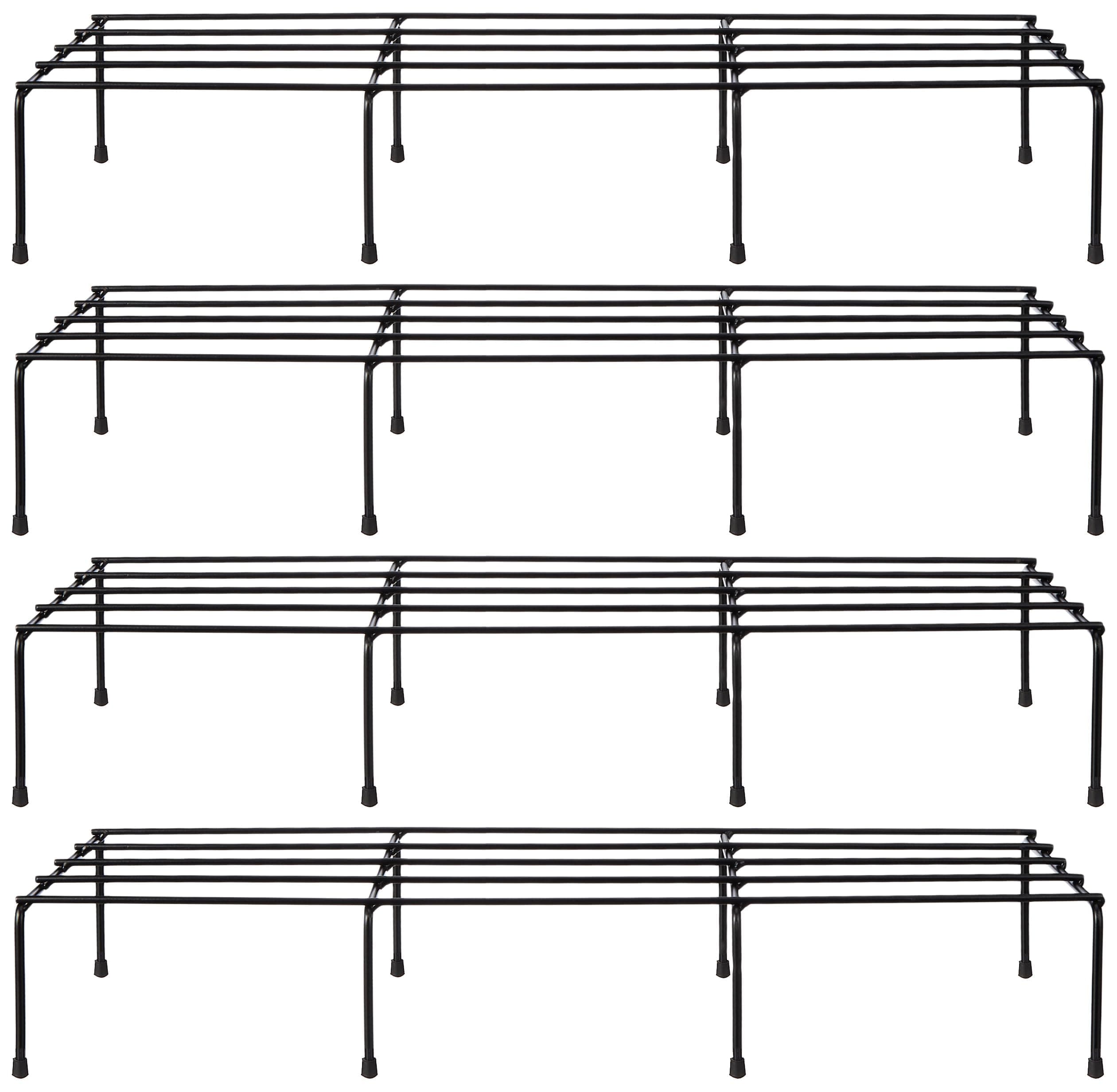 Amazon Brand - Solimo Anti-Rust Metal Plant Stand for Balcony (Black, Set of 4, Rectangular, 560 GMS) | Galvanized Metal Plant Stand with 7 Layer Coat...