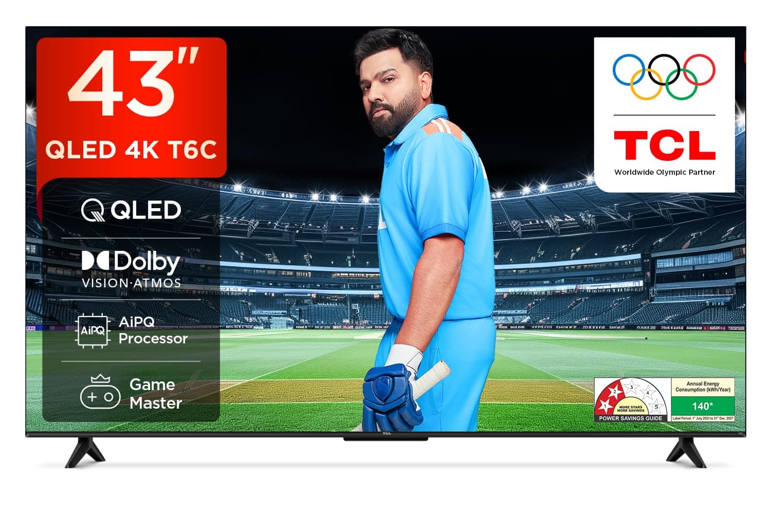 TCL 108 cm (43 inches) 4K UHD Smart QLED Google TV 43T6C