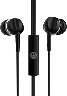 (Renewed) Motorola Pace 100 in-Ear Headphones with Mic (Black)