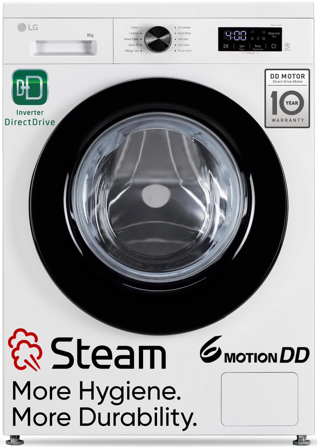 LG 8 Kg 5 Star Steam, Inverter Direct Drive Technology, 6 Motion DD, Fully-Automatic Front Load Washing Machine (FHB1208Z2W, Dial + Full Touch Buttons...