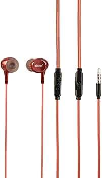 Hitage HB-131+ Super Extra Bass Wired Earphones with mic Headset (Red, in The Ear)