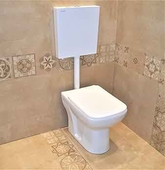SOYO Ceramic Floor Mounted European Water Closet/Western Toilet Commode/Ewc S Trap Concealed With Soft Close Hydraulic Seat Cover- White&Premium Slim ...