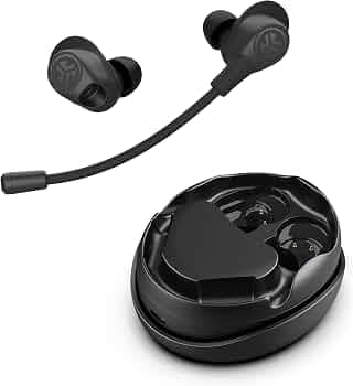 JLab Work Buds in-Ear True Wireless Headset with Detachable Noise-Canceling Boom Mic, Black, Long 55+ Total Hours Playtime, Bluetooth Multipoint, USB-...