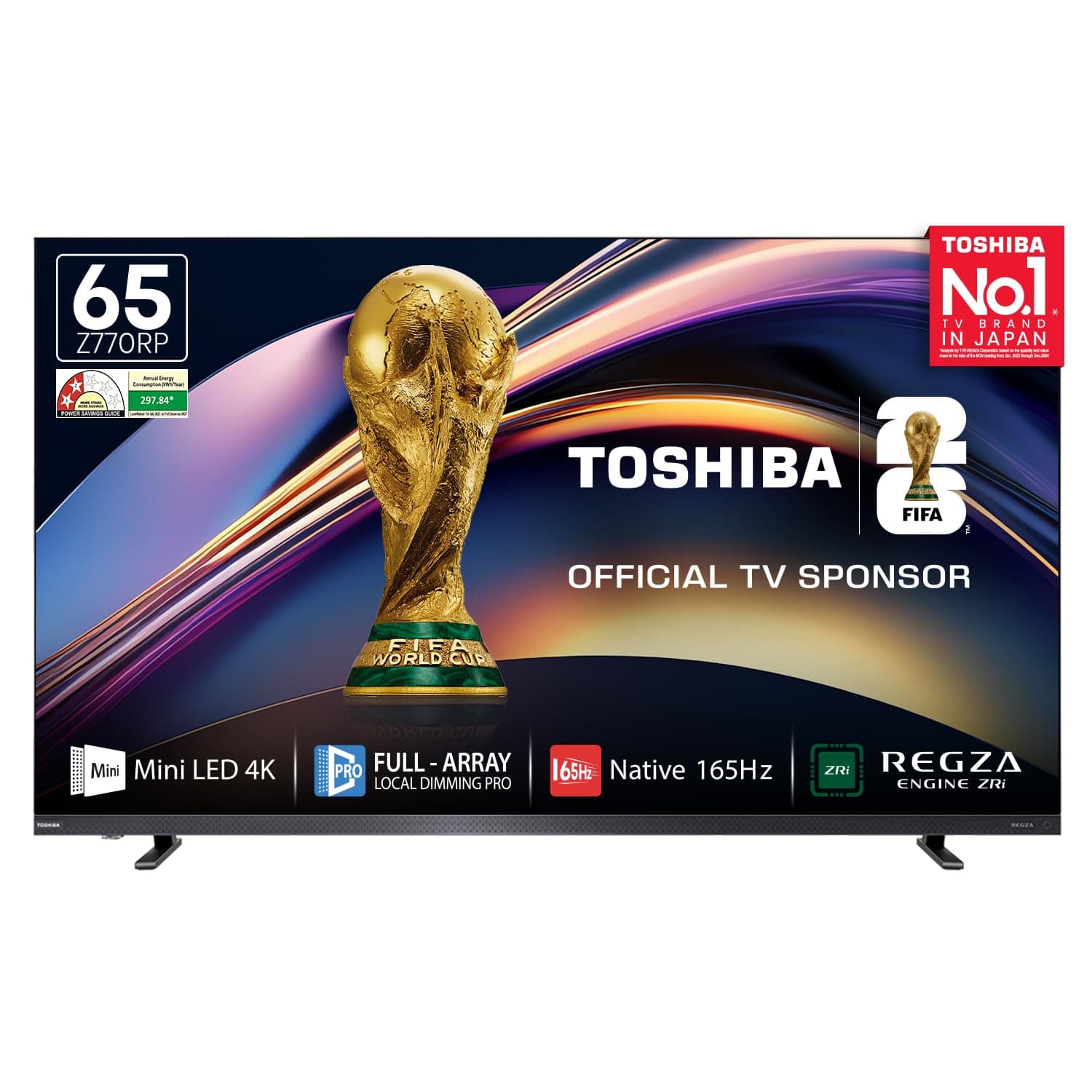 TOSHIBA 164 cm (65 Inches) 4K Ultra HD Smart Mini LED QLED TV | 165Hz Game Mode, Dolby Atmos | ZR 2.1.2 CH, 77W Speakers with Sub Woofer | HDR10+ | RE...