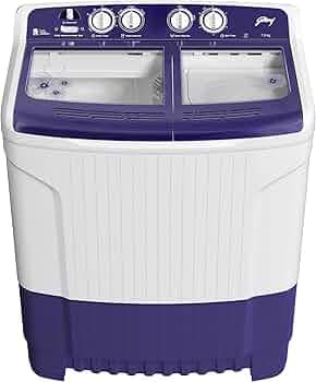 Godrej Edge 7.5 Kg 5 star Semi-Automatic Top Loading Washing Machine Appliance (WSEDGE 75 5.0 TB3 M ROBL, Royal Blue, Toughened glass lids)