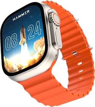(Refurbished) HAMMER Active 2.0 Ultra 1.95" Display Bluetooth Calling Smart Watch with Metal Body, in-Bulit Games, Wireless Charging, AOD, 600 NITS Br...